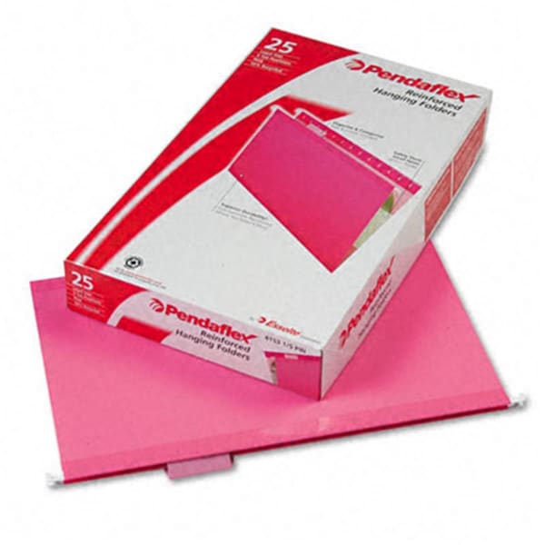Pendaflex 415315PIN Reinforced Hanging File Folders- Kraft- Legal- Pink- 25/Box 415315PIN - main